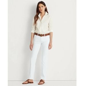 LAUREN Ralph Lauren Slimming Premier Straight Leg Jeans White Size 6 W28xL30 $99